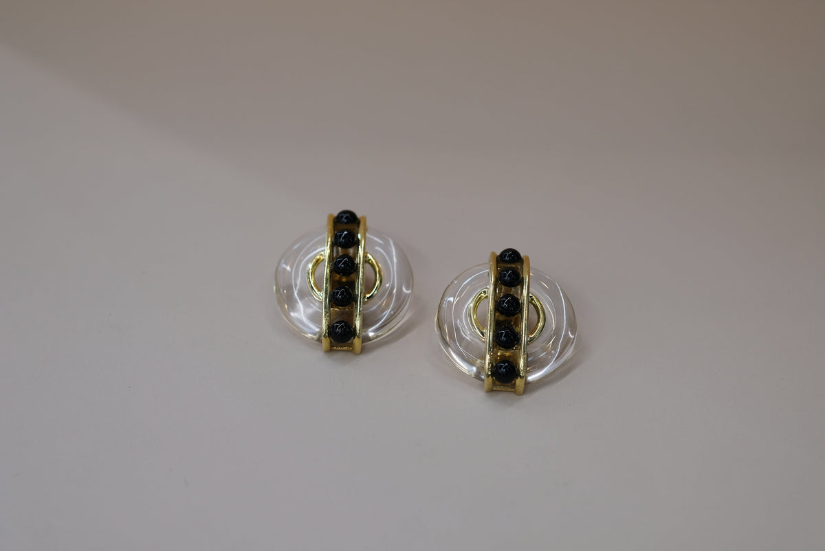 Cartier 18K Yellow Gold Aldo Cipullo 1973 Rock Crystal Earrings — view 7 — Laura Milman New York