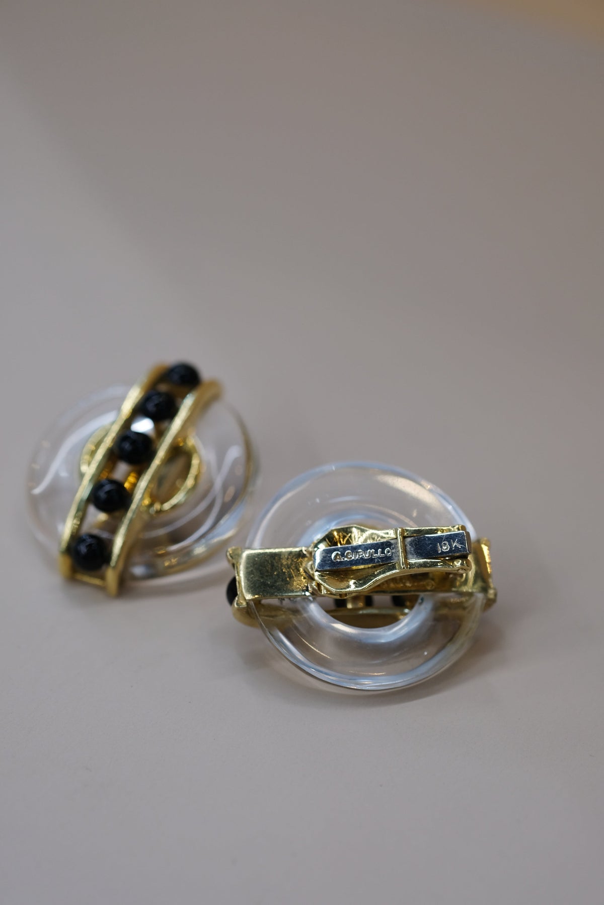 Cartier 18K Yellow Gold Aldo Cipullo 1973 Rock Crystal Earrings — view 8 — Laura Milman New York