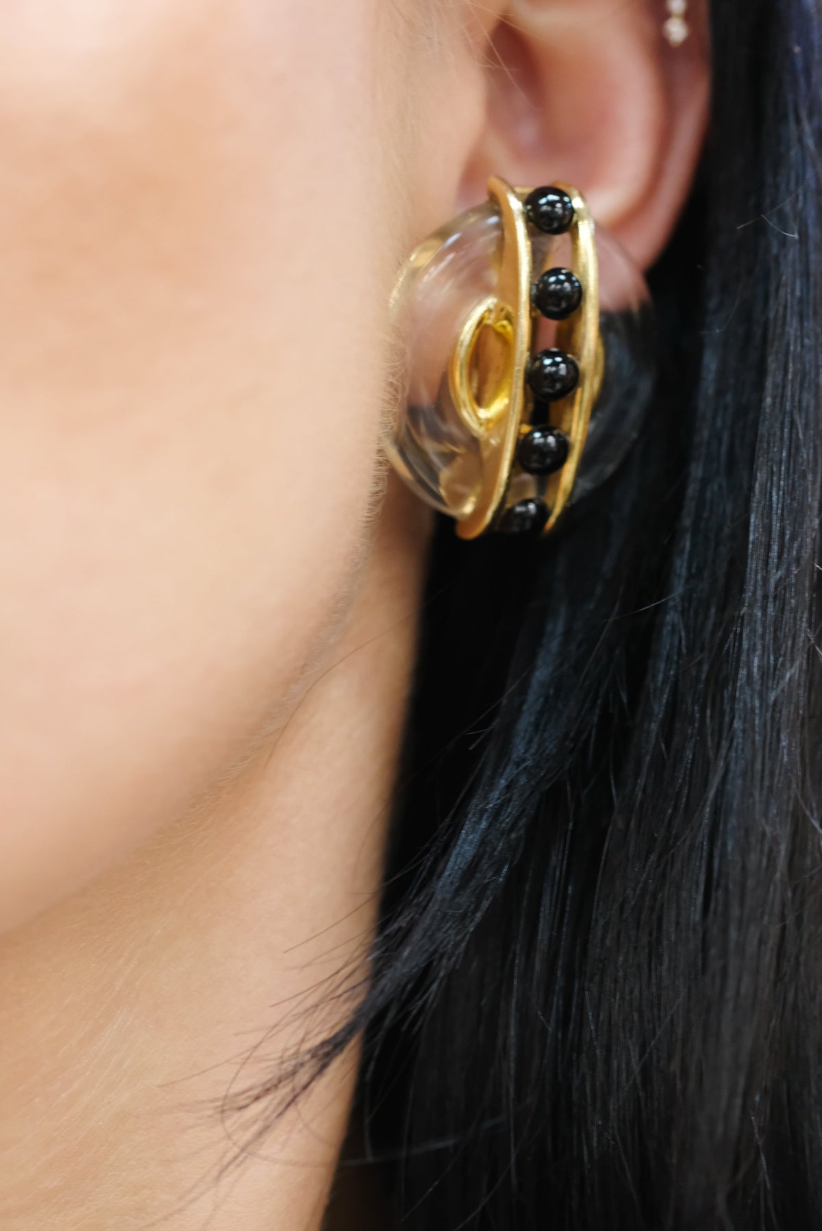 Cartier 18K Yellow Gold Aldo Cipullo 1973 Rock Crystal Earrings — view 9 — Laura Milman New York