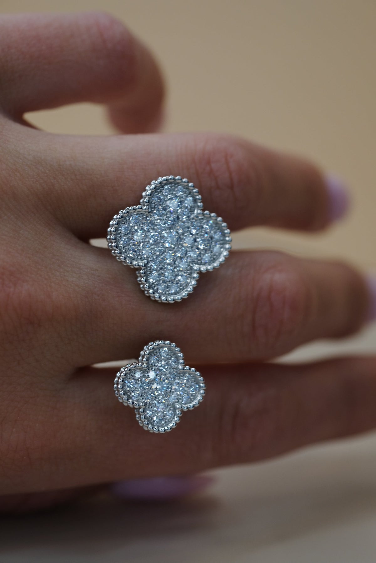 Van Cleef & Arpels 18K White Gold Magic Diamond In Between The Fingers Ring — view 8 — Laura Milman New York