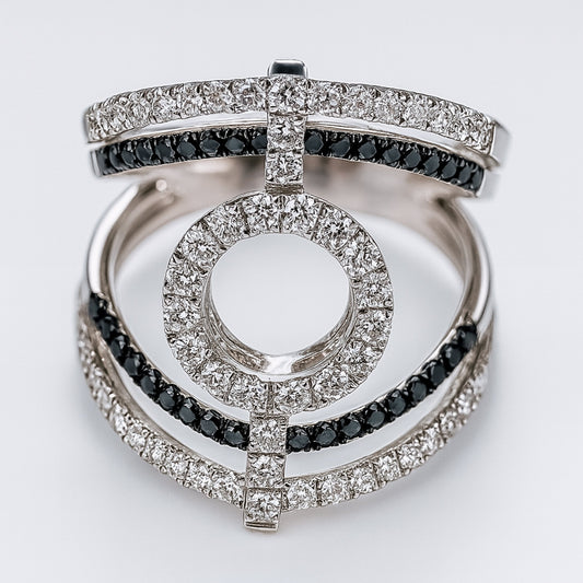 Diamond Statement Ring with Sapphires