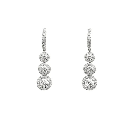 Triple Diamond Drop Earrings