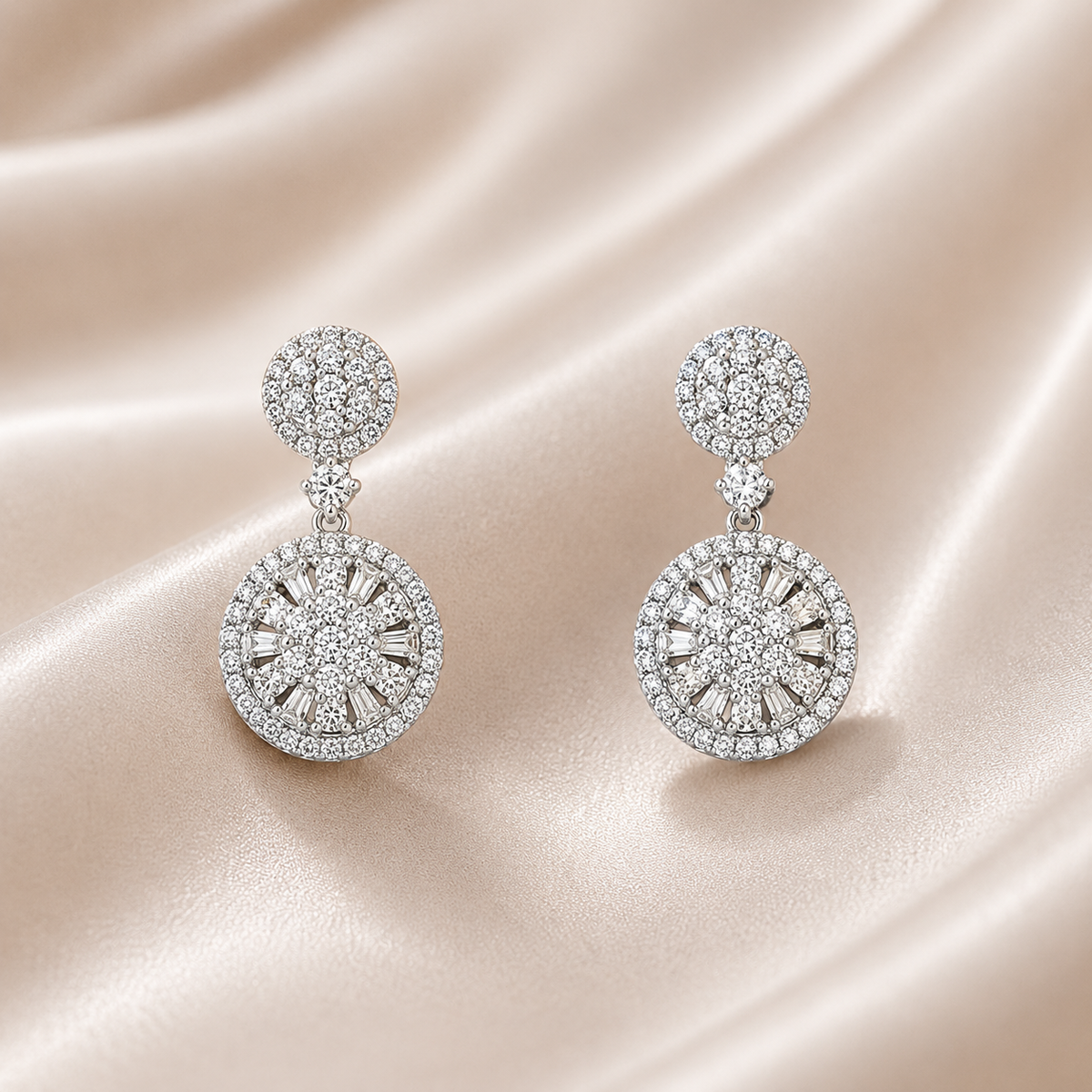 Diamond Halo Drop Earrings — Laura Milman New York