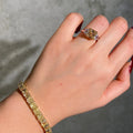 Fancy Yellow Asscher Diamond Ring in 18K Yellow and White Gold view 3