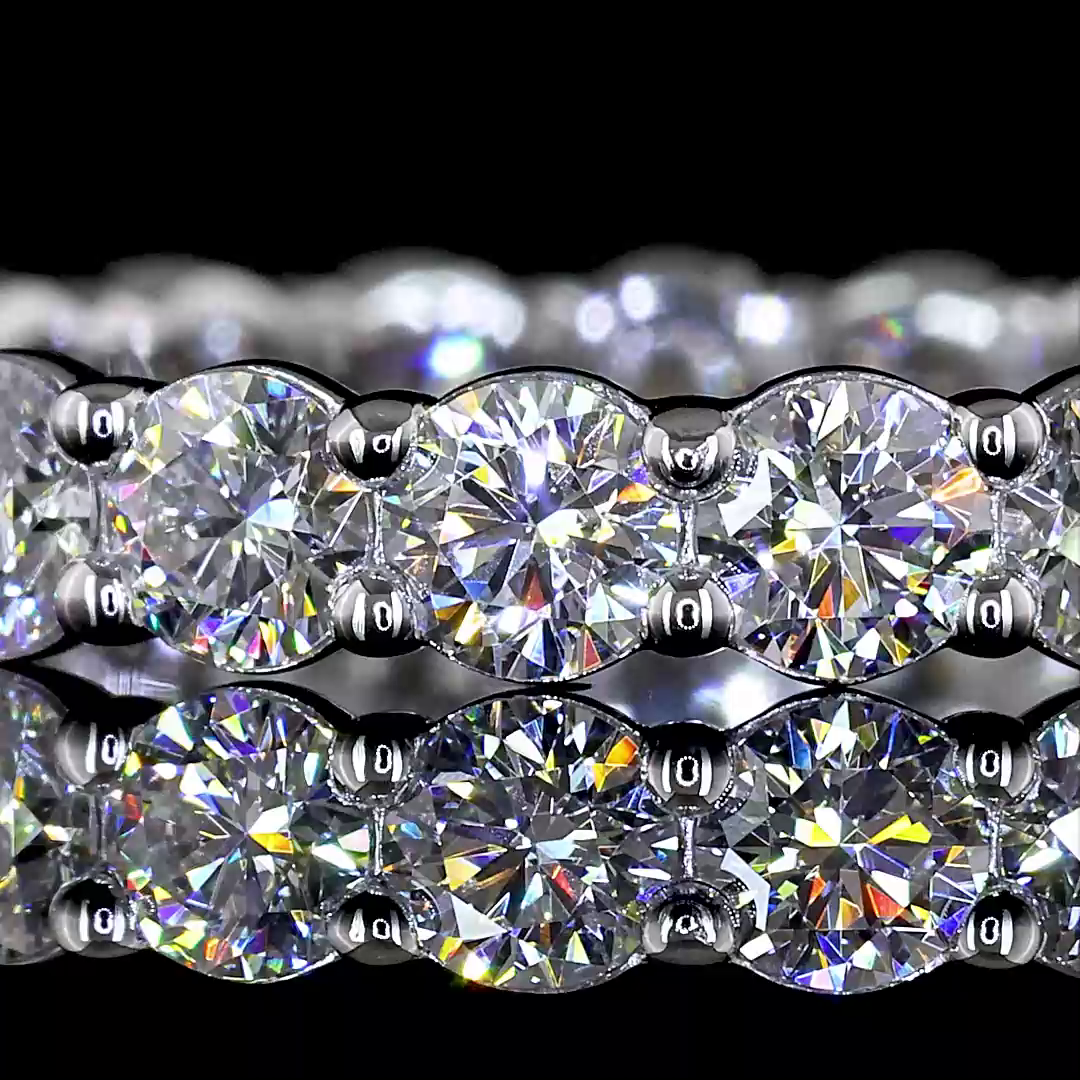 Lab-Grown Round Diamond Eternity Band — Prong — 2.01 ct 14K WHITE GOLD — Laura Milman New York
