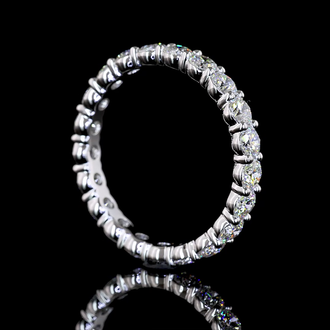 Lab-Grown Round Diamond Eternity Band — Prong — 2.01 ct 14K WHITE GOLD — Laura Milman New York