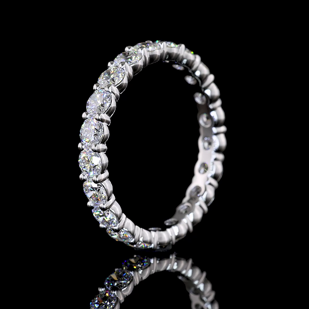 Lab-Grown Round Diamond Eternity Band — Prong — 2.01 ct 14K WHITE GOLD — Laura Milman New York