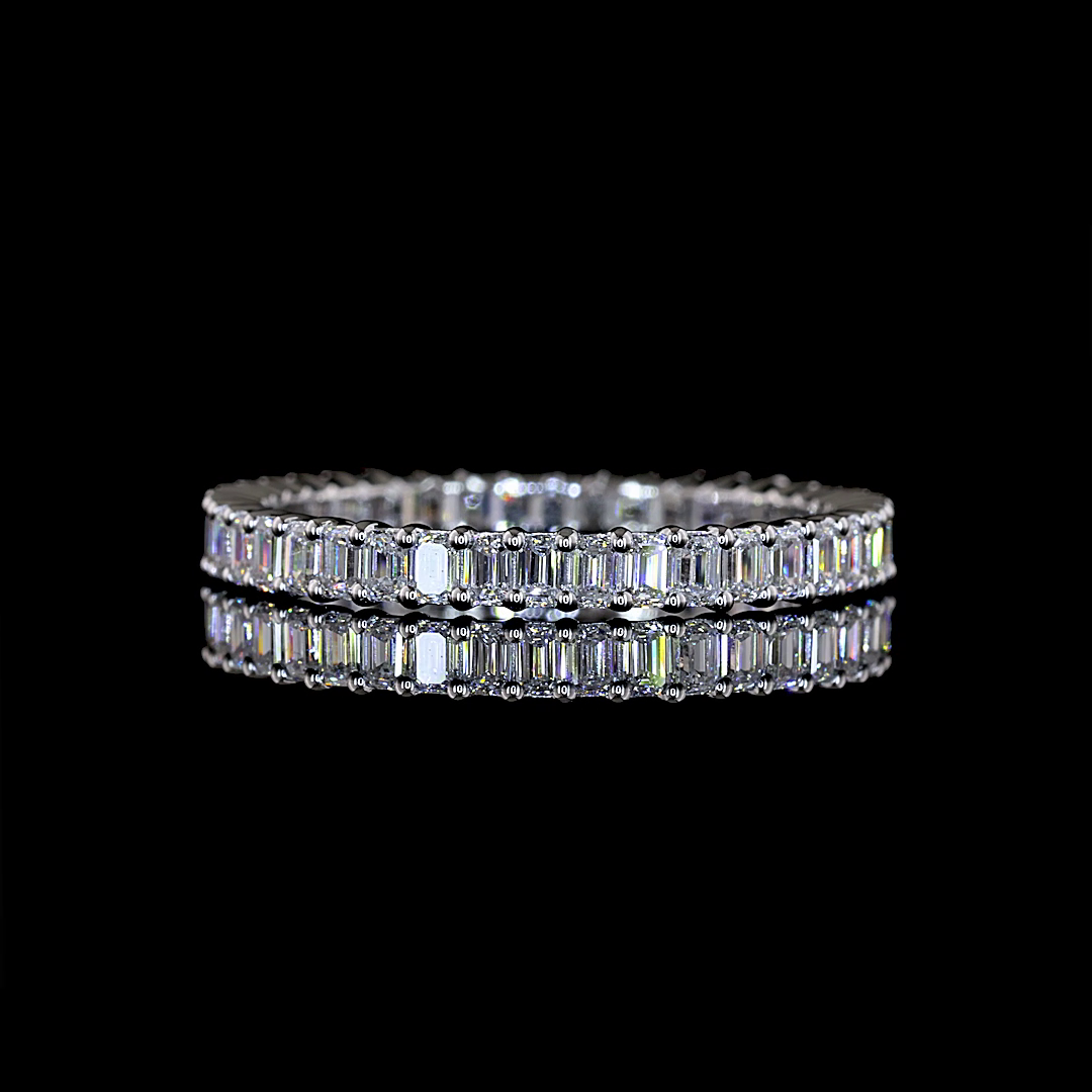 Lab-Grown Emerald Diamond Eternity Band — Prong, North South — 1.17 ct 14K WHITE GOLD — Laura Milman New York