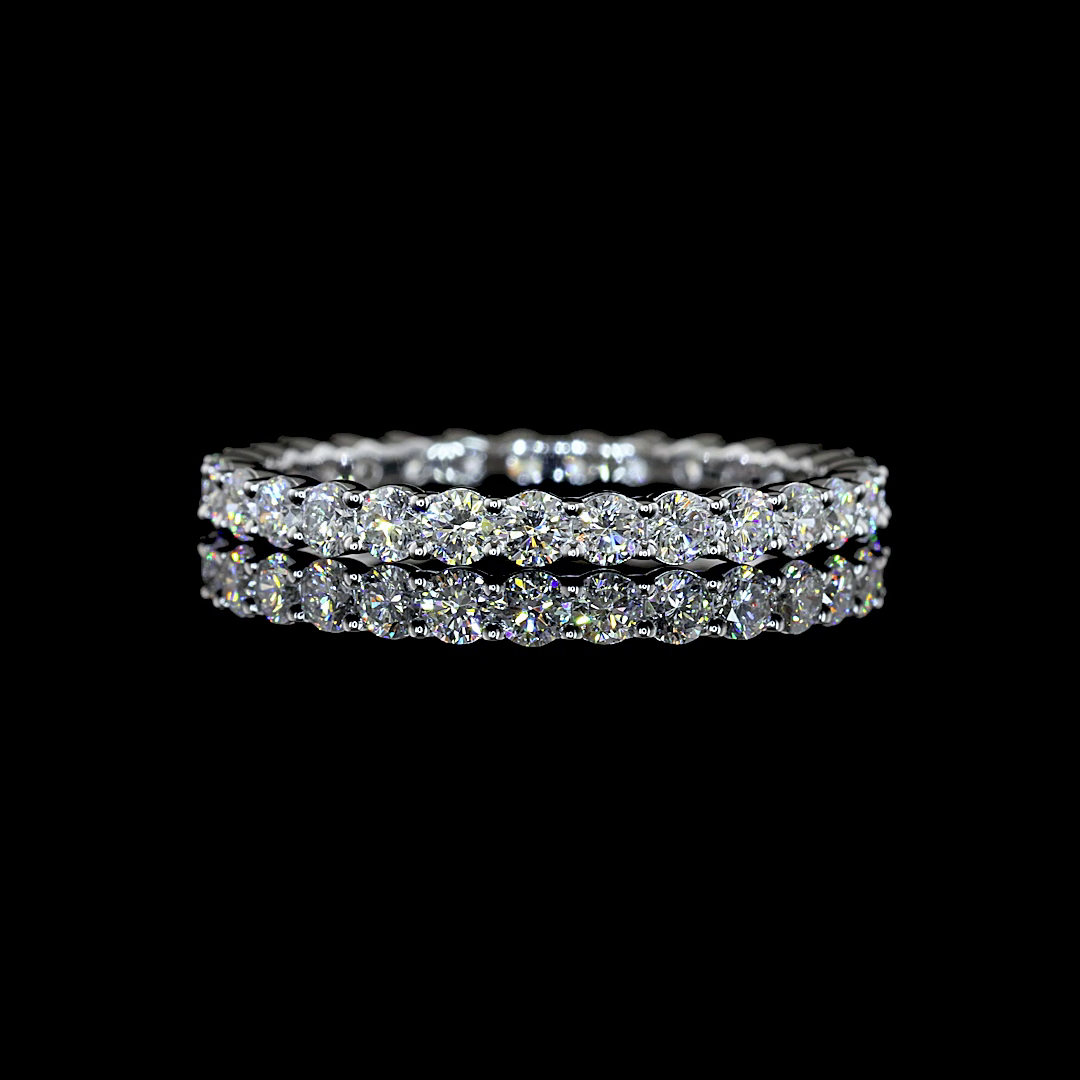 Lab-Grown Round Diamond Eternity Band — Prong — 0.99 ct 14K WHITE GOLD — Laura Milman New York