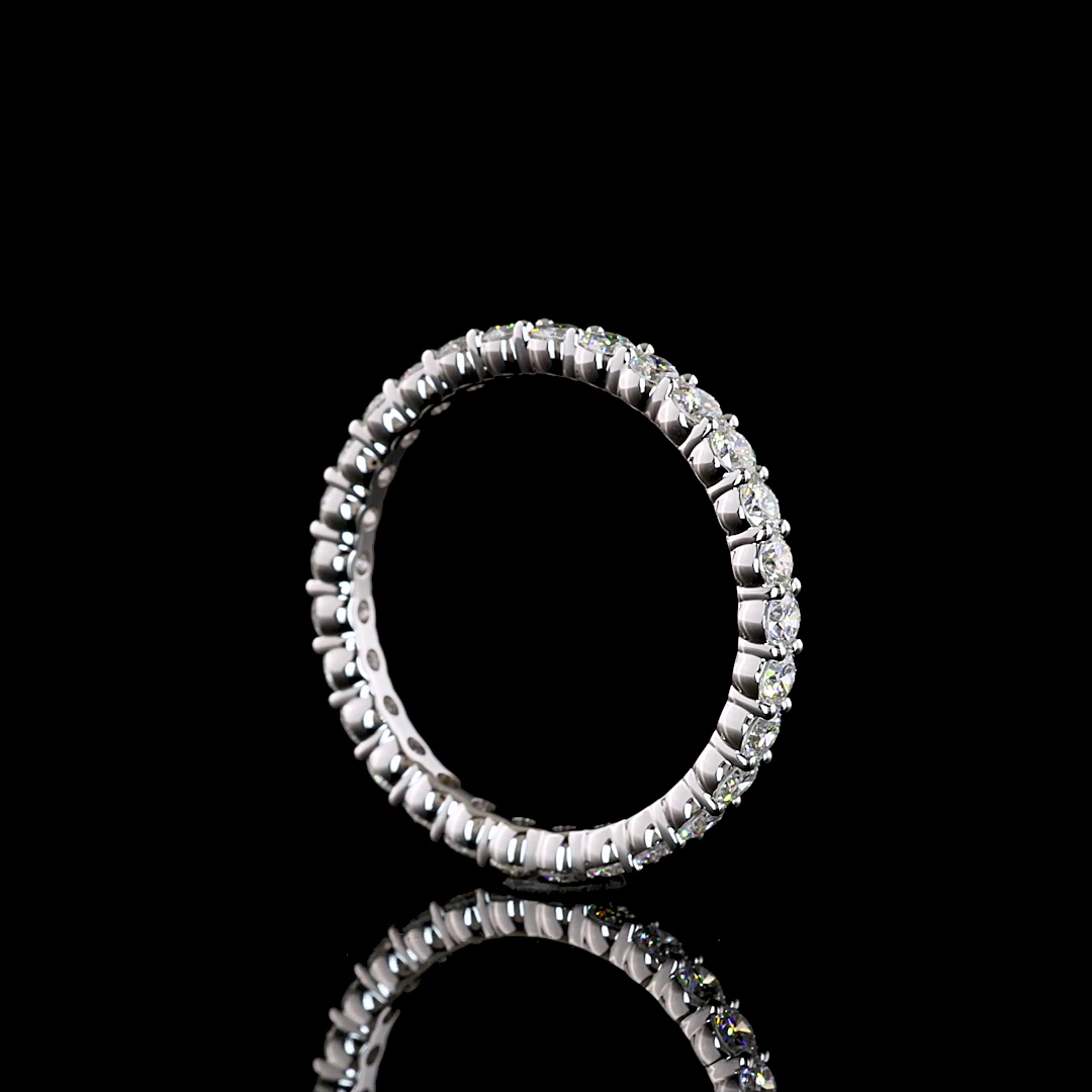 Lab-Grown Round Diamond Eternity Band — Prong — 0.99 ct 14K WHITE GOLD — Laura Milman New York
