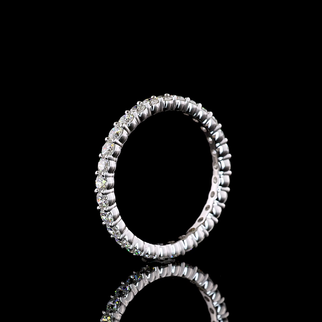 Lab-Grown Round Diamond Eternity Band — Prong — 0.99 ct 14K WHITE GOLD — Laura Milman New York