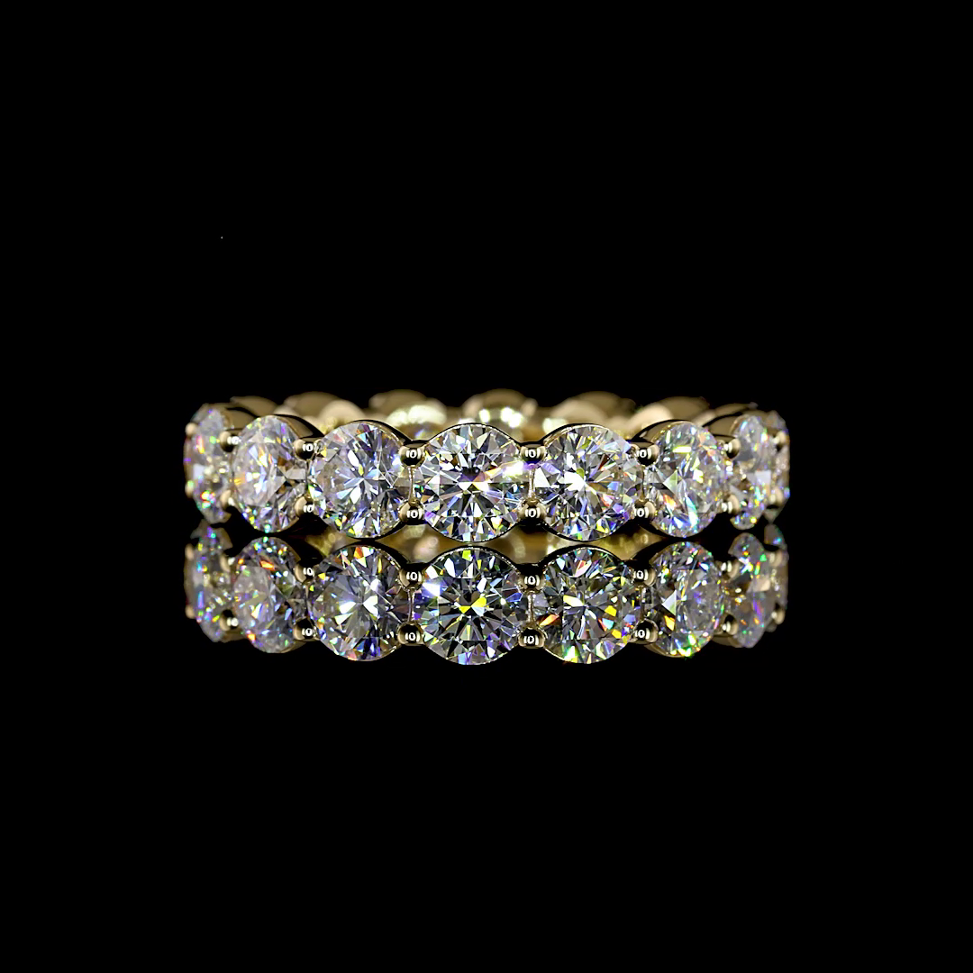 Lab-Grown Round Diamond Eternity Band — Prong — 4.49 ct 14K YELLOW GOLD — Laura Milman New York