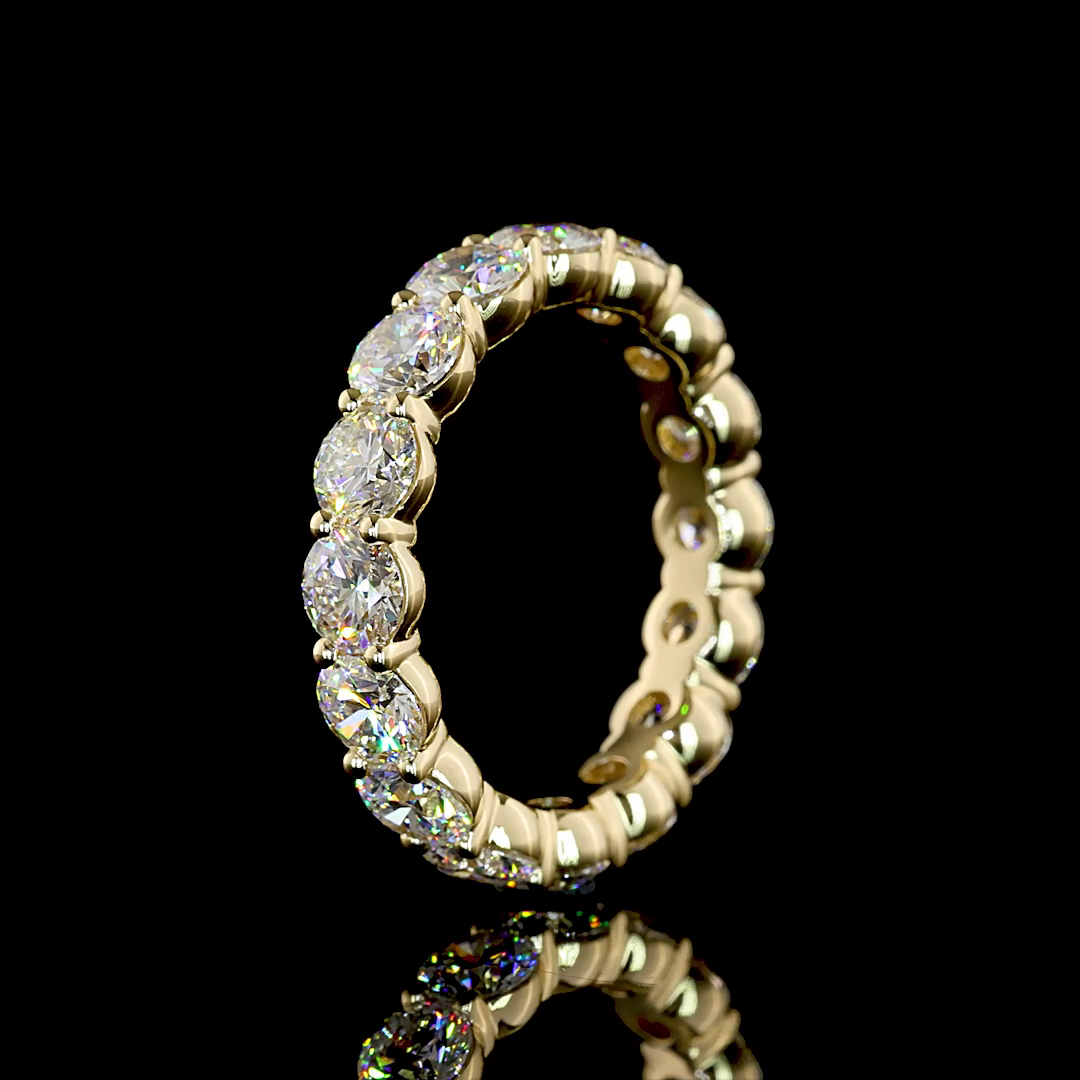 Lab-Grown Round Diamond Eternity Band — Prong — 4.49 ct 14K YELLOW GOLD — Laura Milman New York
