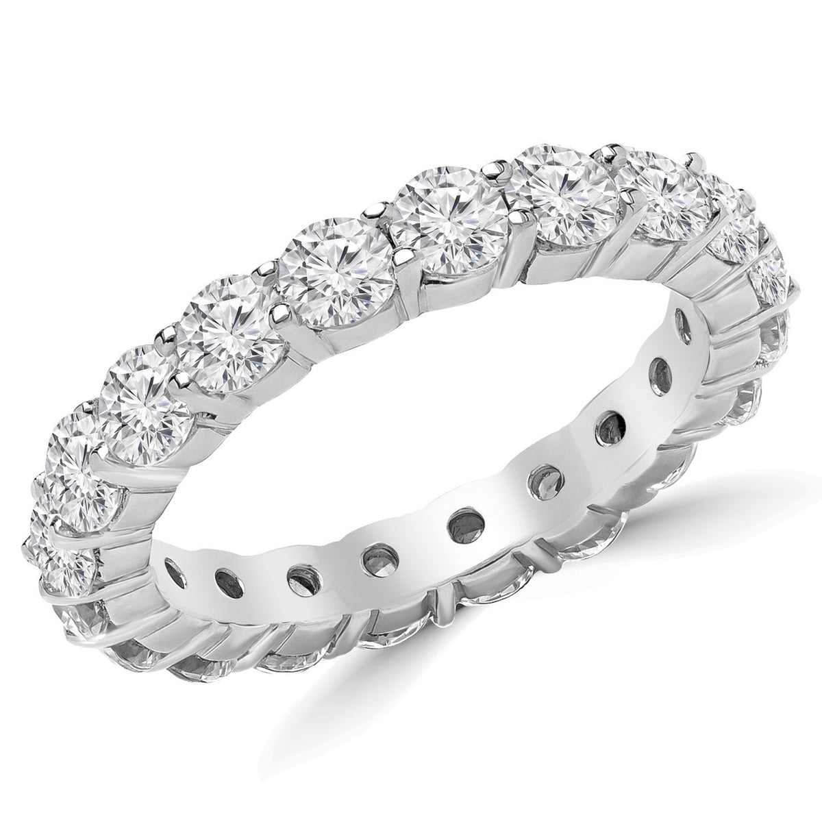 Lab-Grown Round Diamond Eternity Band — Prong — 7.50 ct 14K WHITE GOLD — Laura Milman New York