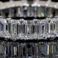 Lab-Grown Emerald Diamond Eternity Band — Prong, North South view 4