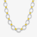 Fancy Yellow Oval Diamond Necklace in 18K Yellow and White Gold view 1