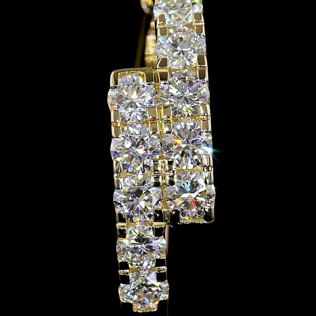 1.26 CT Round Lab Grown Diamond Huggie Earrings in 14K Yellow Gold — Laura Milman New York