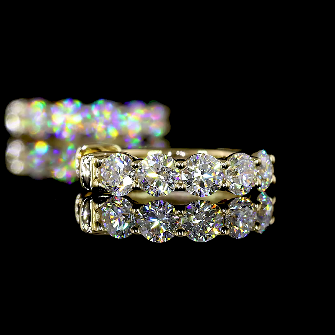 1 CT Round Lab Grown Diamond Huggie Earrings in 14K Yellow Gold — Laura Milman New York