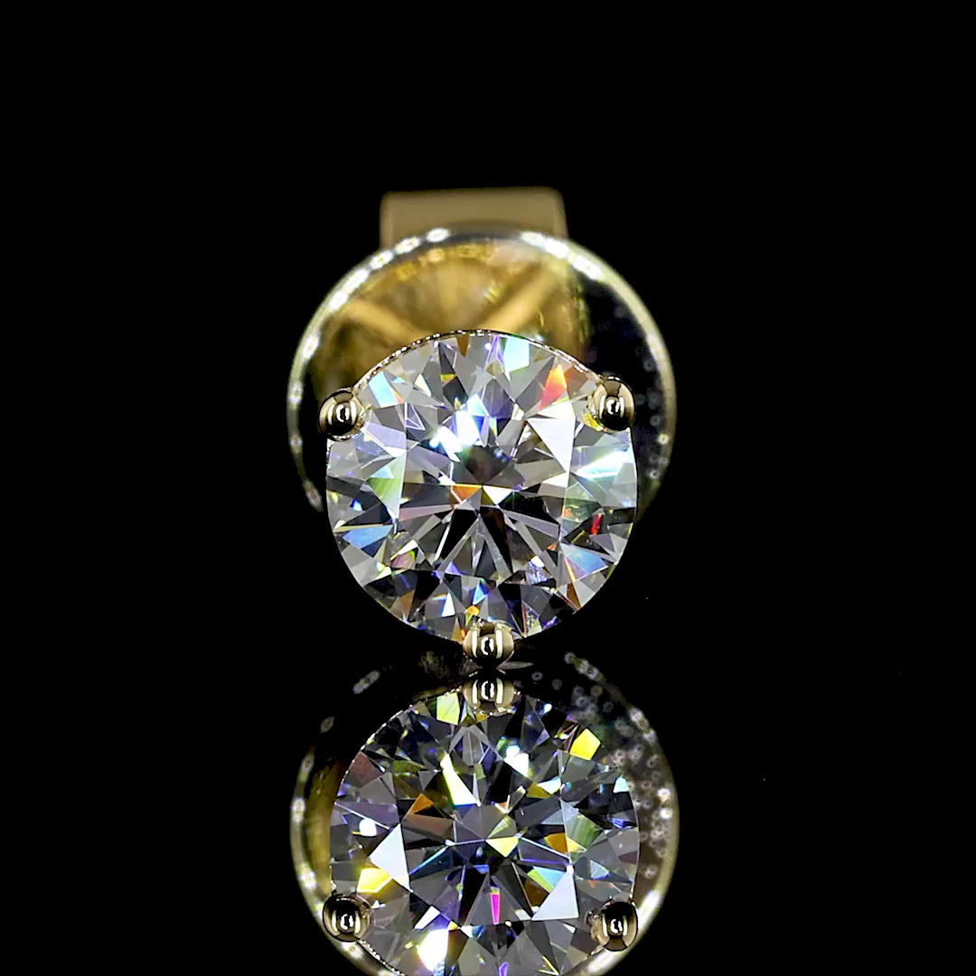 Lab-Grown Round Diamond Martini Stud Earrings — Prong — 0.50 ct total per pair 14K YELLOW GOLD — Laura Milman New York