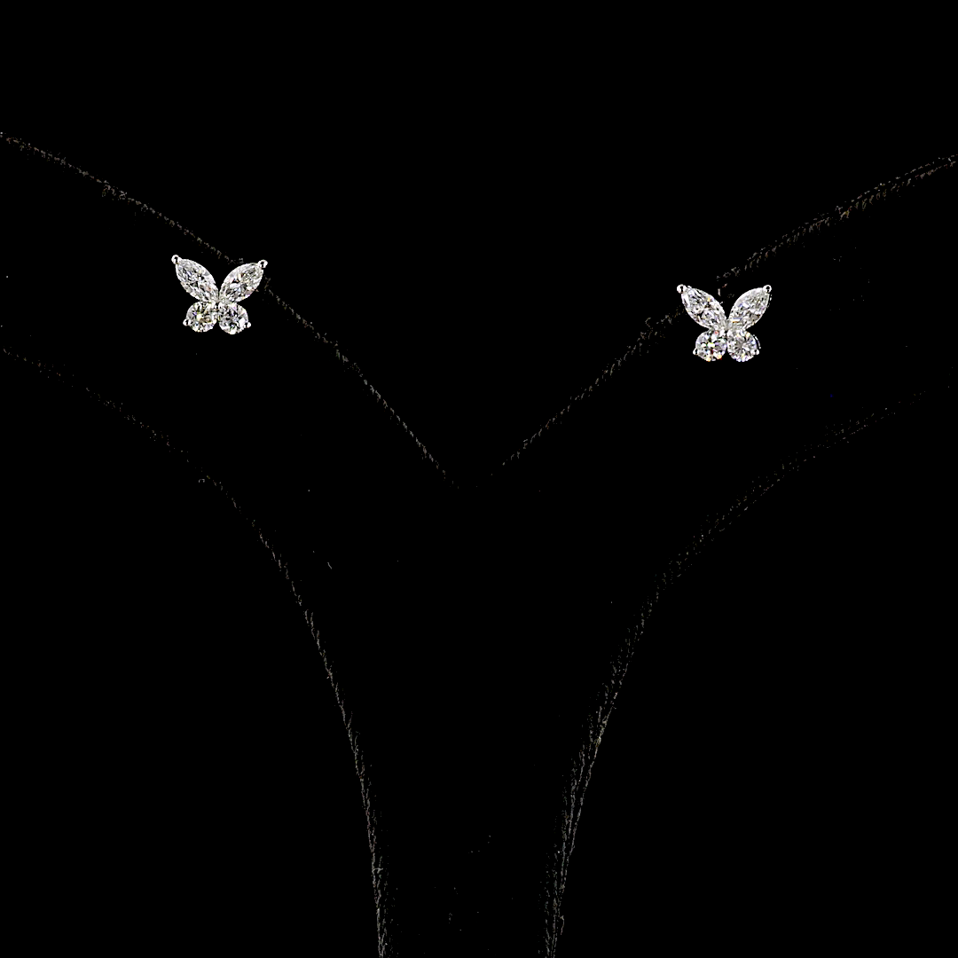 0.67 CT Marquise Lab Grown Diamond Stud Earrings in 14K White Gold — Laura Milman New York
