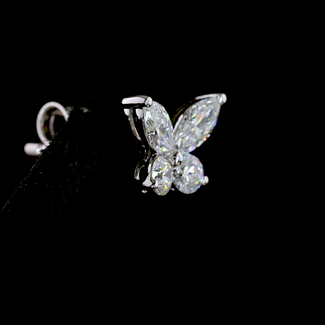 0.67 CT Marquise Lab Grown Diamond Stud Earrings in 14K White Gold — Laura Milman New York
