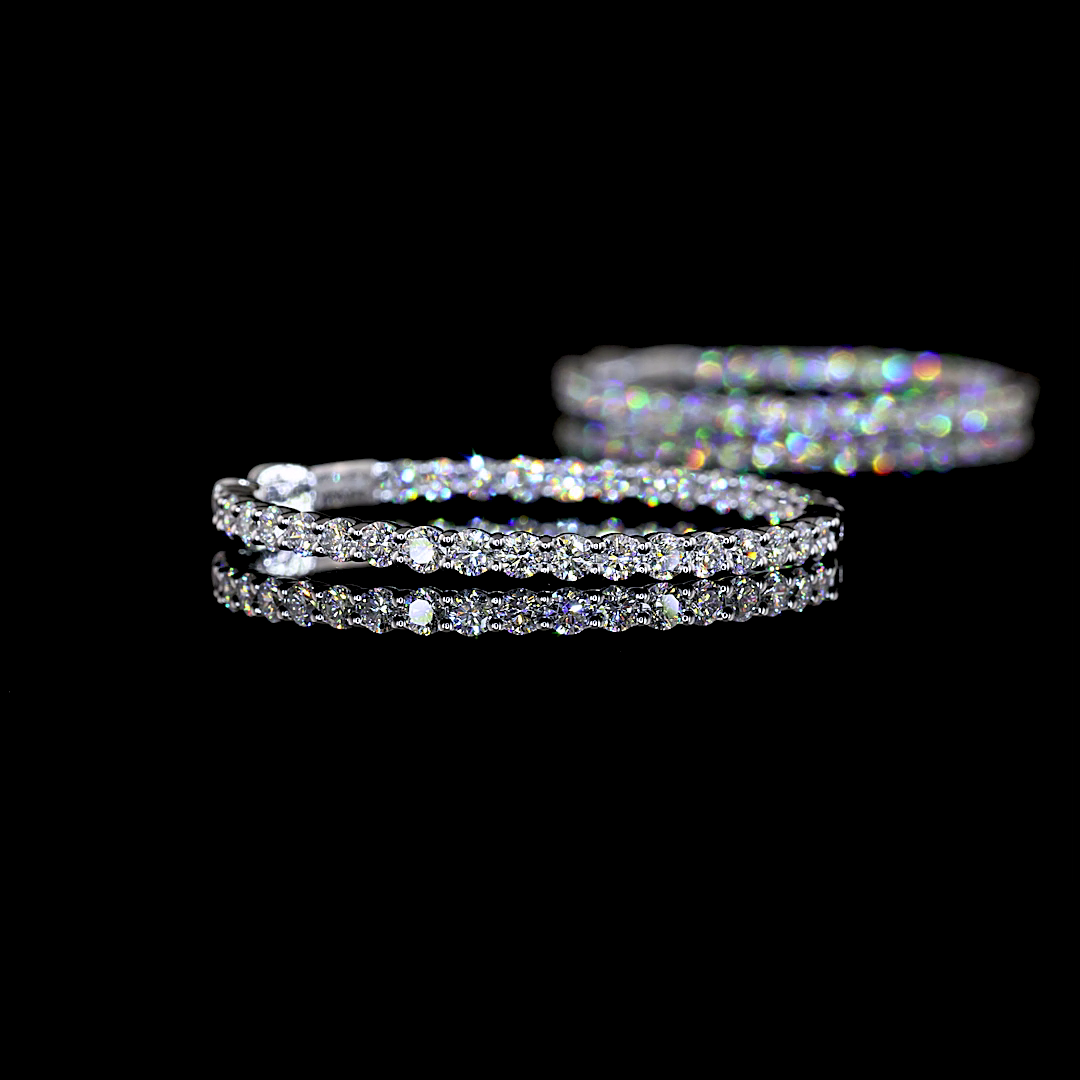 2.01 CT Round Lab Grown Diamond Hoop Earrings in Sterling Silver — Laura Milman New York
