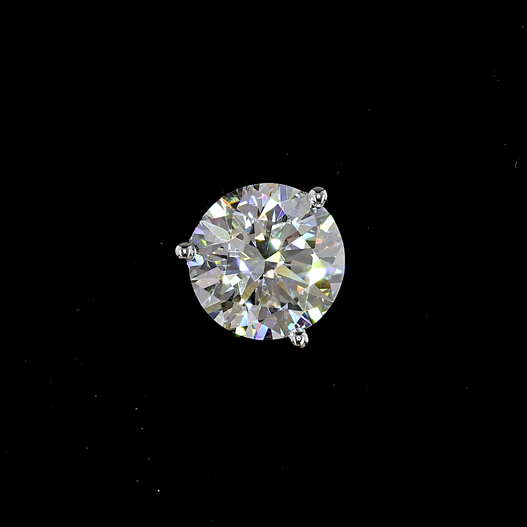 Lab-Grown Round Diamond Martini Stud Earrings — Prong — 5.10 ct total per pair 14K WHITE GOLD — Laura Milman New York