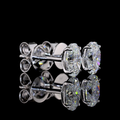 Lab-Grown Oval Diamond Studs Earring — Prong, North South view 1