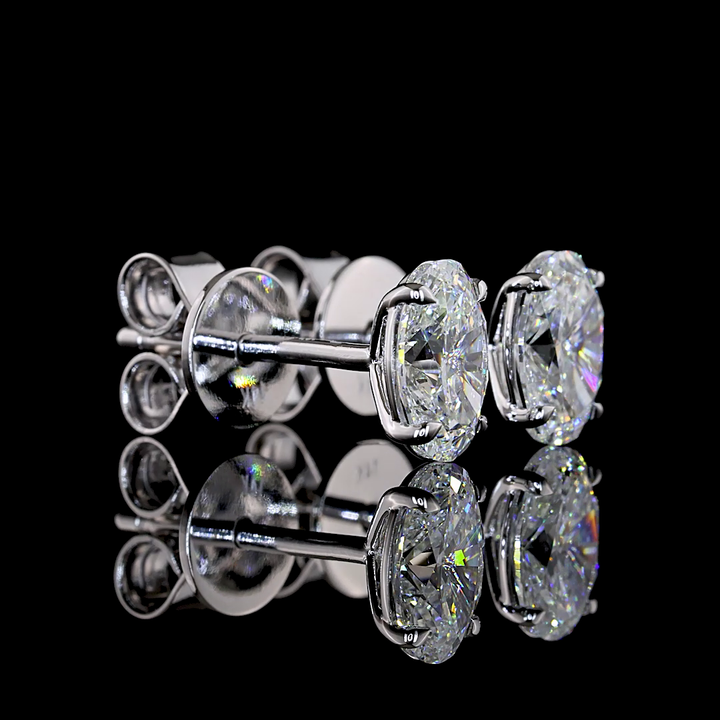 Lab-Grown Oval Diamond Stud Earrings