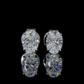 Lab-Grown Oval Diamond Studs Earring — Prong, North South view 2
