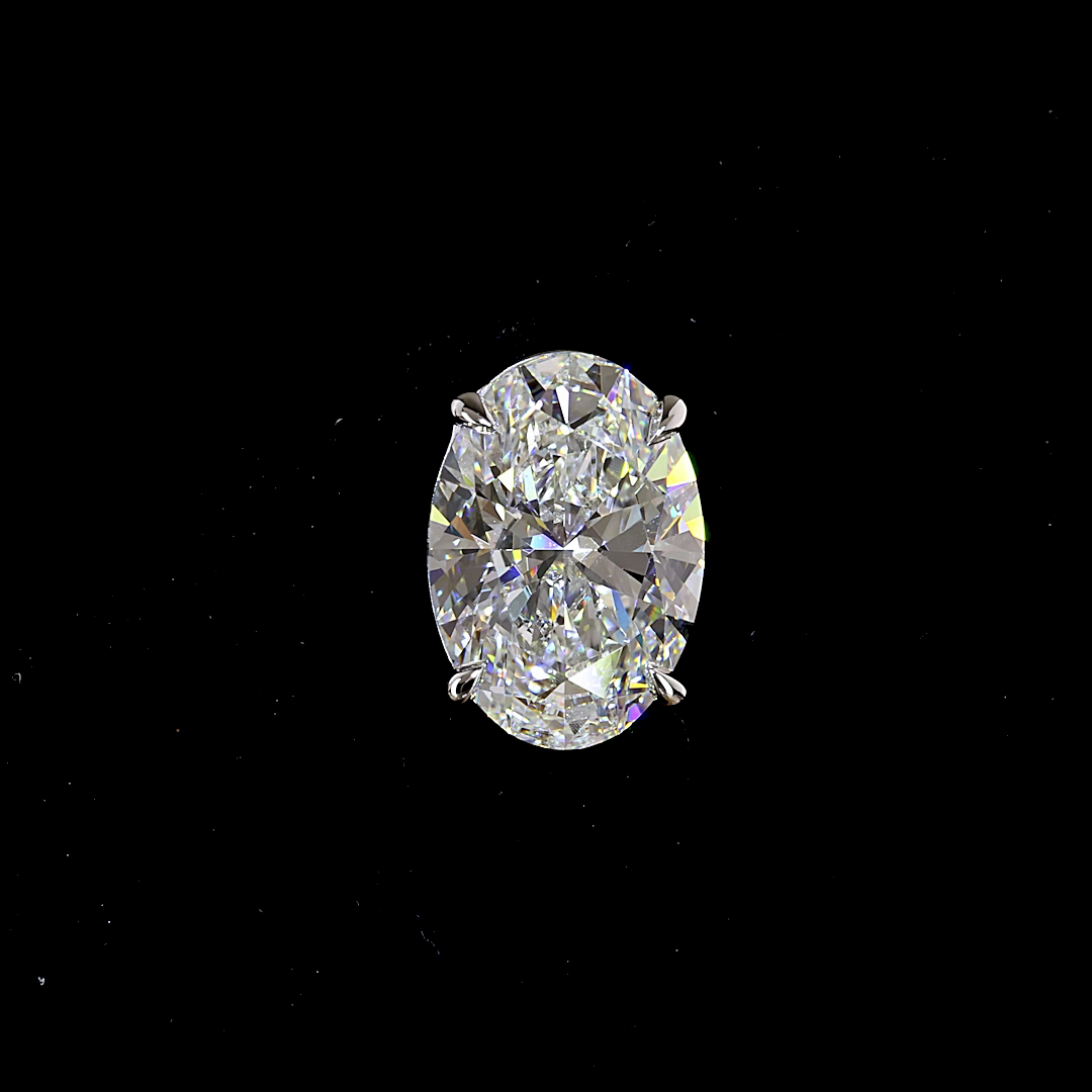 Lab-Grown Oval Diamond Studs Earring — Prong, North South — 4.07 ct total per pair 14K WHITE GOLD — Laura Milman New York
