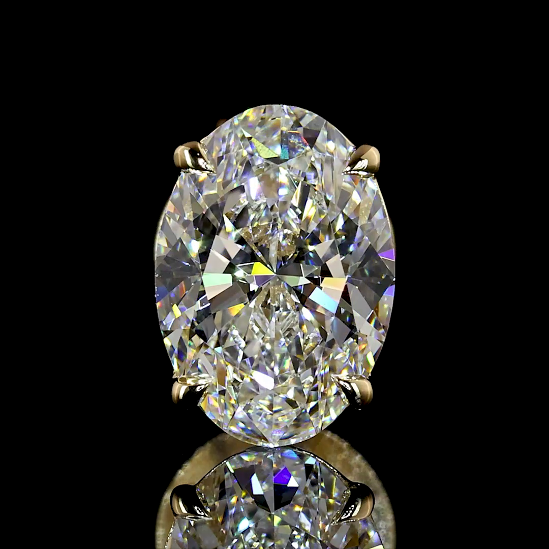 Lab-Grown Oval Diamond Studs Earring — Prong, North South — 1.36 ct total per pair 14K YELLOW GOLD — Laura Milman New York