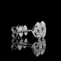 Lab-Grown Oval Diamond Studs Earring — Prong, North South view 5