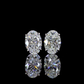 Lab-Grown Oval Diamond Studs Earring — Prong, North South view 6