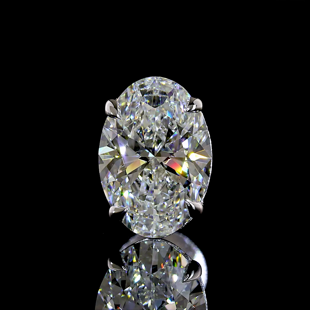 Lab-Grown Oval Diamond Studs Earring — Prong, North South — 2.55 ct total per pair 14K WHITE GOLD — Laura Milman New York