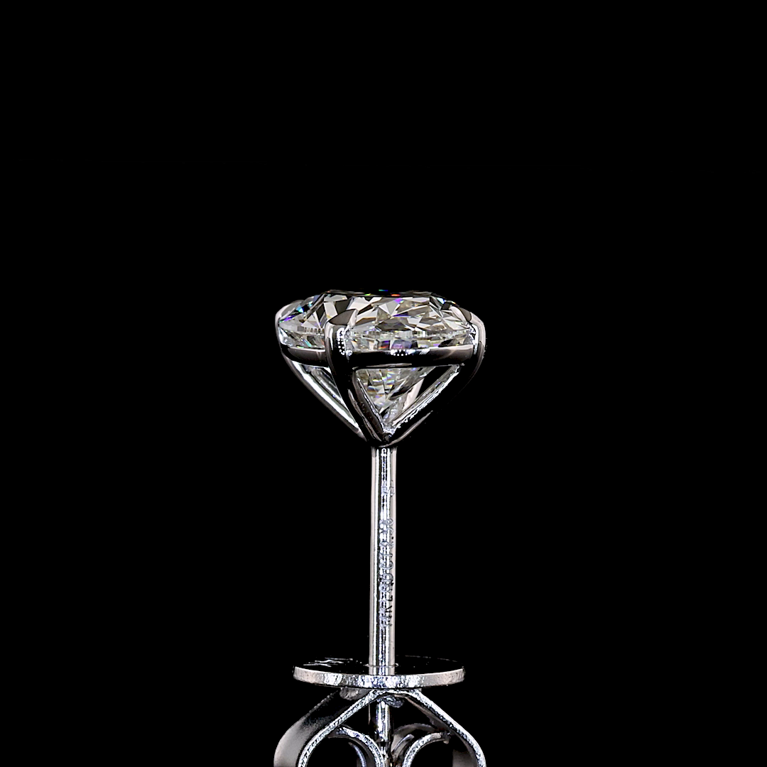 Lab-Grown Oval Diamond Studs Earring — Prong, North South — 2.55 ct total per pair 14K WHITE GOLD — Laura Milman New York