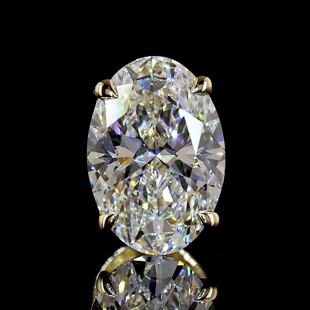 Lab-Grown Oval Diamond Studs Earring — Prong, North South — 2.56 ct total per pair 14K YELLOW GOLD — Laura Milman New York