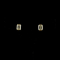 Lab-Grown Emerald Diamond Studs Earring — Bezel, North South view 4