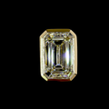 Lab-Grown Emerald Diamond Studs Earring — Bezel, North South view 5