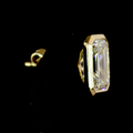 Lab-Grown Emerald Diamond Studs Earring — Bezel, North South view 7