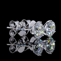 Lab-Grown Round Diamond Martini Stud Earrings — Prong view 5
