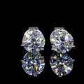 Lab-Grown Round Diamond Martini Stud Earrings — Prong view 6