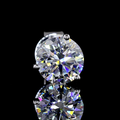 Lab-Grown Round Diamond Martini Stud Earrings — Prong view 7