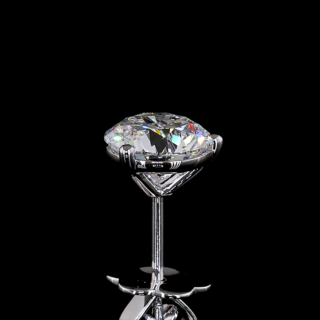 Lab-Grown Round Diamond Martini Stud Earrings — Prong — 3.04 ct total per pair 14K WHITE GOLD — Laura Milman New York
