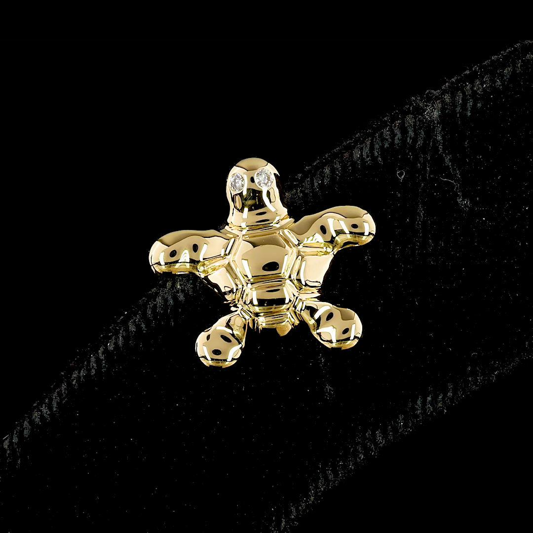 0.03 CT Round Lab Grown Diamond Symbol Earrings in 18K Yellow Gold — Laura Milman New York
