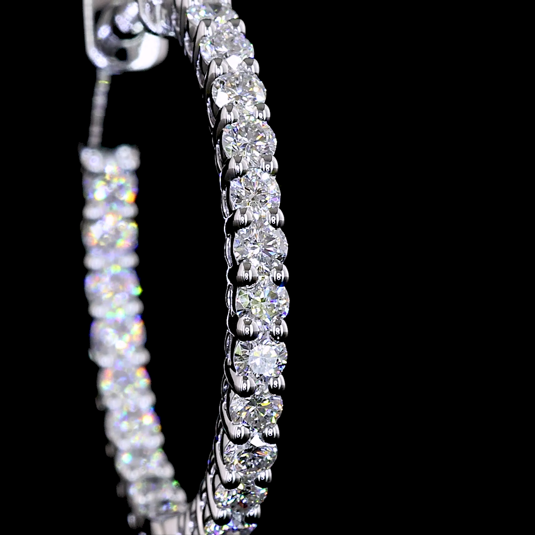1.03 CT Round Lab Grown Diamond Hoop Earrings in 14K White Gold — Laura Milman New York
