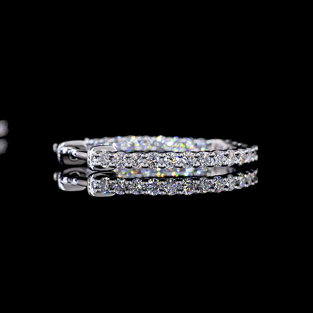 1.03 CT Round Lab Grown Diamond Hoop Earrings in 14K White Gold — Laura Milman New York