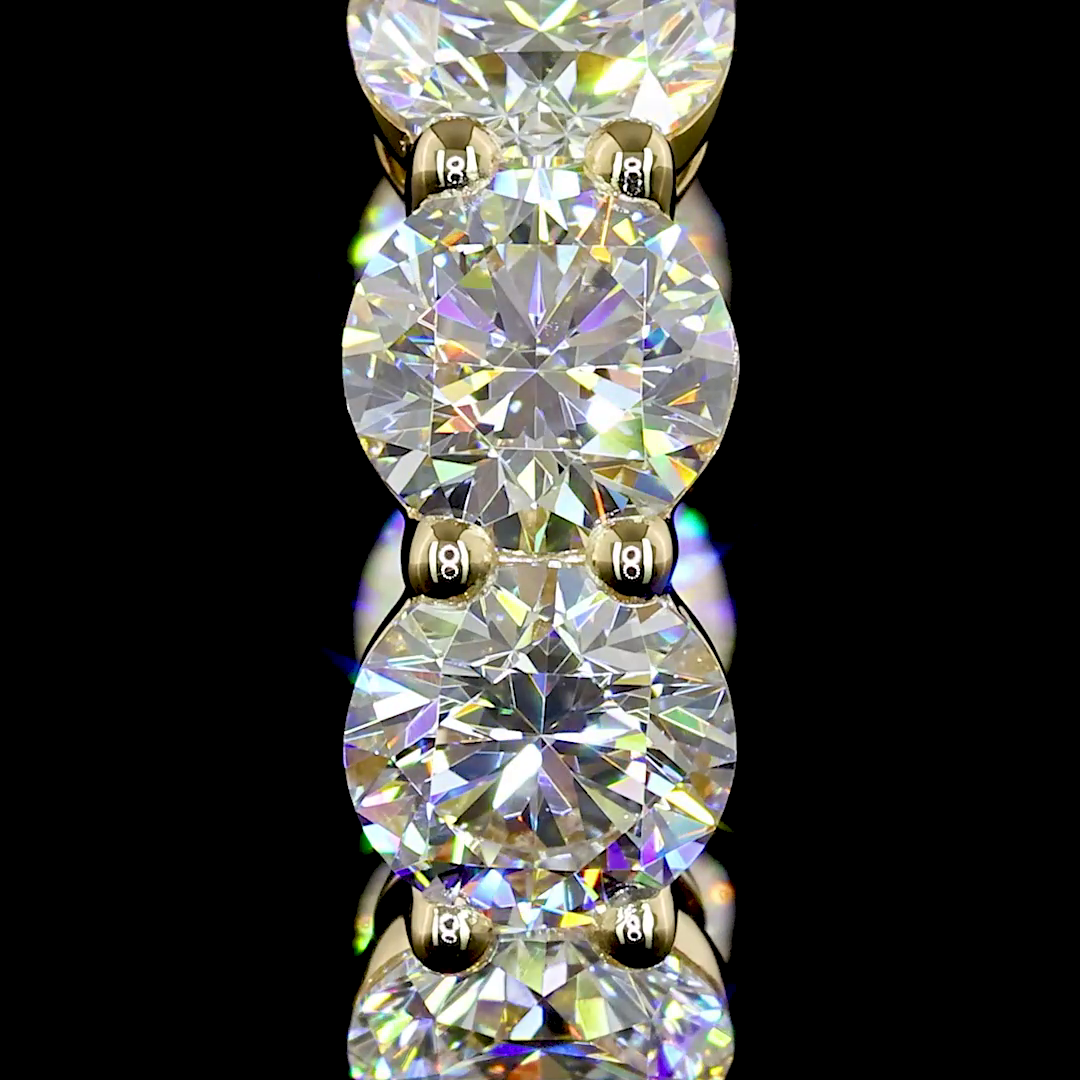 3.87 CT Round Lab Grown Diamond Huggie Earrings in 14K Yellow Gold — Laura Milman New York