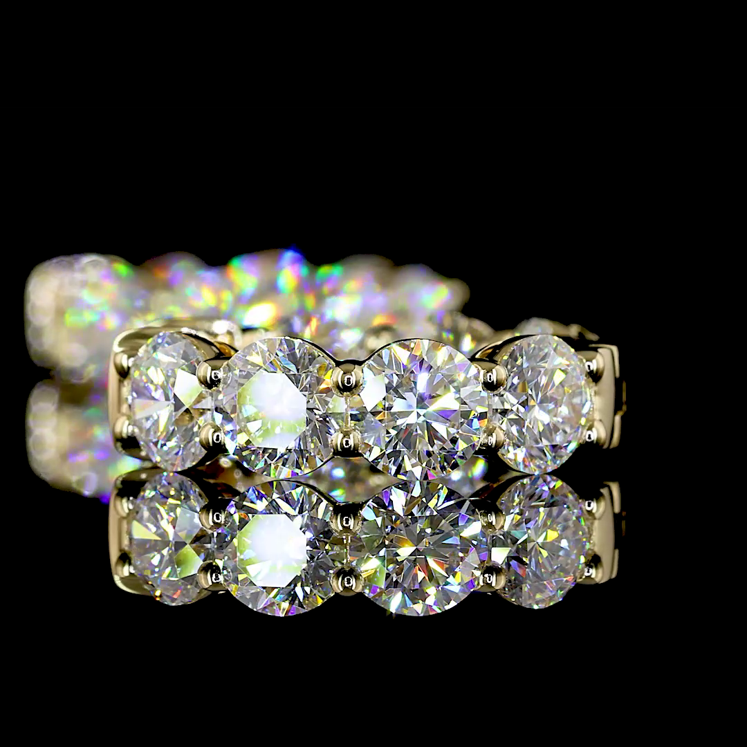3.87 CT Round Lab Grown Diamond Huggie Earrings in 14K Yellow Gold — Laura Milman New York