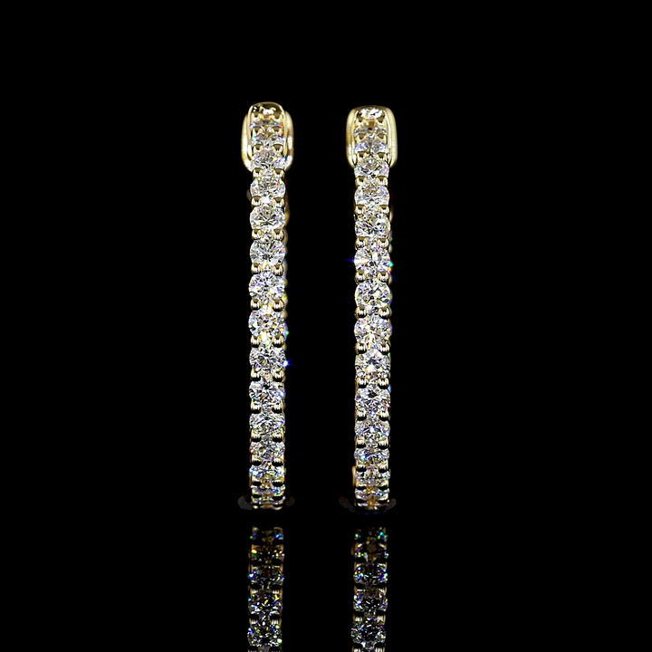 Lab Grown Round Diamond Hoop Earrings